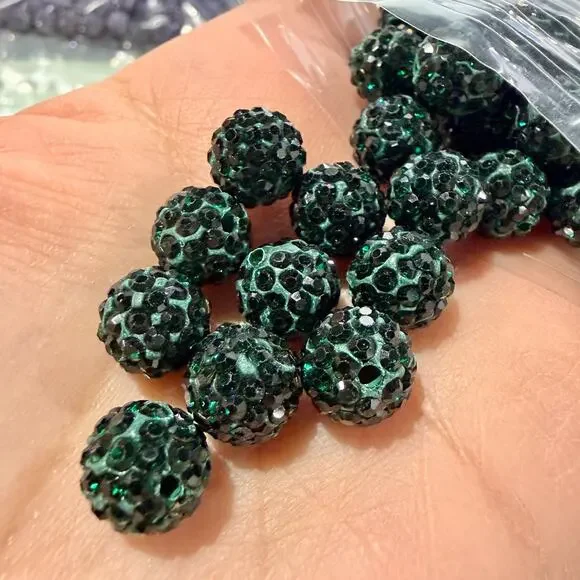 614pcs, 10mm Pave Polymer Clary Rhinestone Jewelry Craft Beads, Bead Destash! - Picture 2 of 6